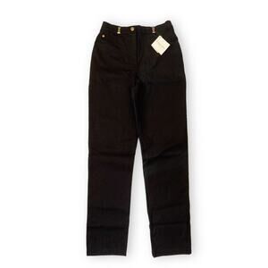 St. John Sport by Marie Gray Black Denim Pants Jeans Gold Hardware New With Tags